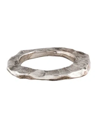 Pre-owned Saint Laurent Hammered-effect Bangle Bracelet, 8" In Multi