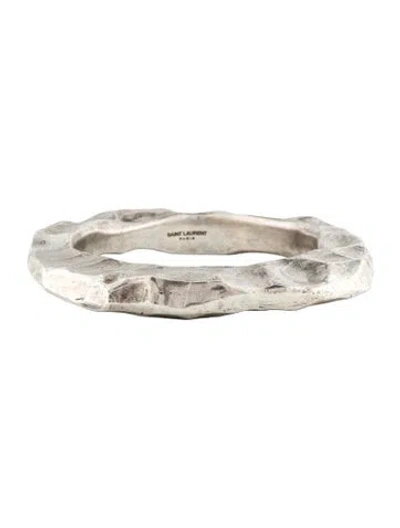 Pre-owned Saint Laurent Hammered-effect Bangle In Multi