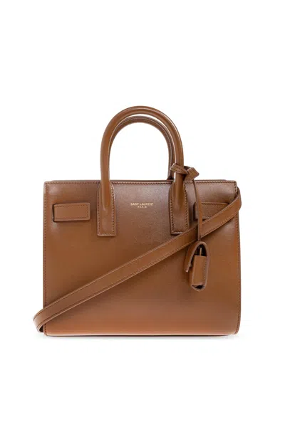 Saint Laurent Nano Sac De Jour Carryall Bag In Brown