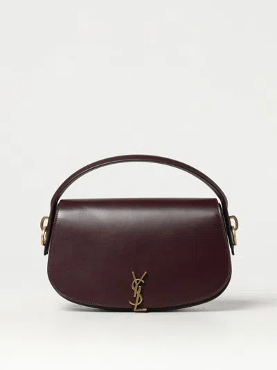 Saint Laurent Voltaire Box Leather Shoulder Bag In Brown