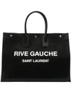 Saint Laurent Men Rive Gauche Large Tote Bag In Black