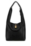 Saint Laurent Black Leather Tanger Shopping Bag In Black