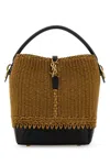 Saint Laurent Raffia And Leather Shoulder Bag With Detachable Strap In Brown