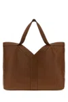 Saint Laurent Brown Leather Oversize Shopping Bag In Brown