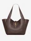 Saint Laurent Le 5 À 7 Bea Large Leather Shopper In Brown