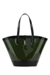 Saint Laurent Women Two-tone Vinyl And Leather Panier Shopping Bag In Multi