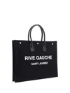 Saint Laurent Men Rive Gauche Handbag In Nero/bianco/nero/ner