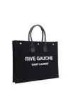 Saint Laurent Men Rive Gauche Handbag In Nero/bianco/nero/ner