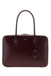 Saint Laurent Grape Leather Sac De Jour Handbag In Burgundy