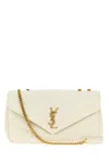 Saint Laurent Ice Leather Medium Loulou Shoulder Bag In White