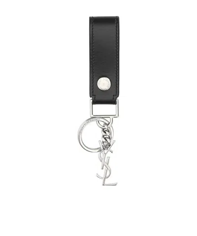 SAINT LAURENT SAINT LAURENT MONOGRAM LOGO PLAQUE KEY RING