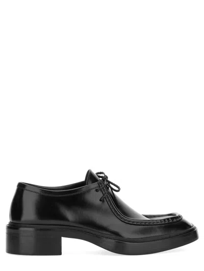 Saint Laurent Derby Loafer With Round Toe And Low Heel In Black
