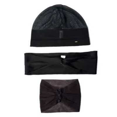 Saint Laurent Hat And Scarf Set In Black