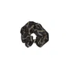 Saint Laurent Silk And Cashmere Scrunchie With Cassandre In Brown