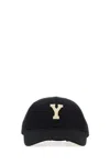 Saint Laurent Black Cotton Baseball Cap In Black