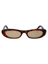 Saint Laurent Havana-havana-brown Recycled Acetate Sunglasses In Brown