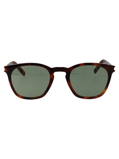 Saint Laurent Havana Havana Green Acetate Sunglasses