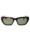 Saint Laurent Havana Havana Green Acetate Sunglasses In Brown