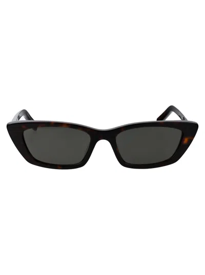 Saint Laurent Havana Havana Grey Acetate Sunglasses In Black