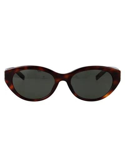Saint Laurent Havana-havana-grey Recycled Acetate Sunglasses