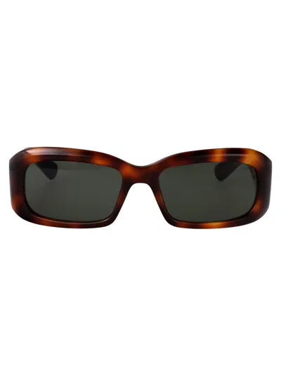 Saint Laurent Havana-havana-grey Recycled Acetate Sunglasses In Brown