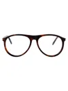 Saint Laurent Havana Havana Transparent Acetate Glasses In Brown