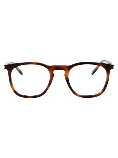 Saint Laurent Havana Havana Transparent Acetate Glasses