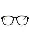 Saint Laurent Havana-havana-transparent Acetate Glasses In Black