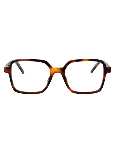 Saint Laurent Havana-havana-transparent Acetate Glasses In Brown