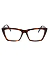 Saint Laurent Havana-havana-transparent Acetate Glasses In Brown