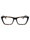 Saint Laurent Havana-havana-transparent Acetate Glasses In Brown