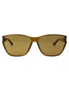Saint Laurent Havana-havana-transparent Recycled Acetate Glasses In Brown