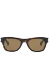 Saint Laurent Havana Rectangular Sunglasses In Brown