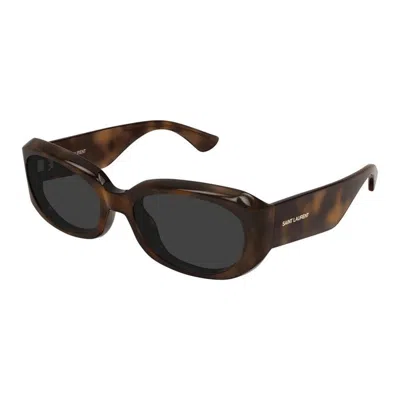 Saint Laurent Havana-havana-grey Bio Injected Sunglasses In Brown