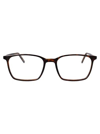 Saint Laurent Havana-havana-transparent Injected Glasses In Multi