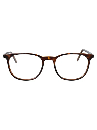 Saint Laurent Havana-havana-transparent Injected Glasses In Orange