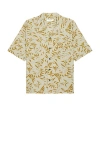 Saint Laurent Hawaii Short Sleeve Shirt In Sand & Kaki