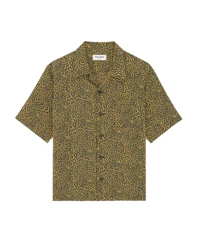 Saint Laurent Hawaiian Short-sleeved Shirt In Green