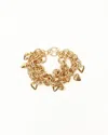 Saint Laurent Heart Charm Bracelet In Gold