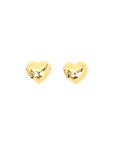 Saint Laurent Heart Clip-on Earrings In Gold