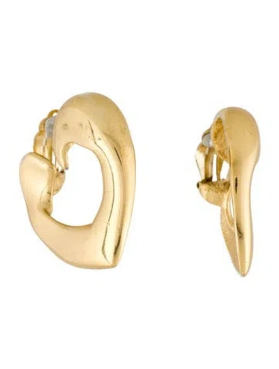 Pre-owned Saint Laurent Heart Clip On Earrings In Multi