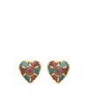 Saint Laurent Heart Earrings In Multi