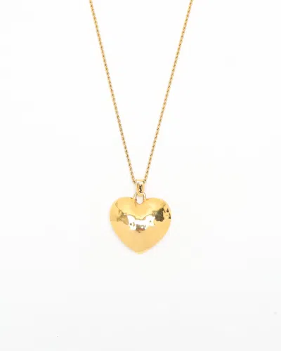 Saint Laurent Heart Necklace In Gold