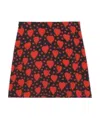 Saint Laurent Heart-print Mini Skirt In Red