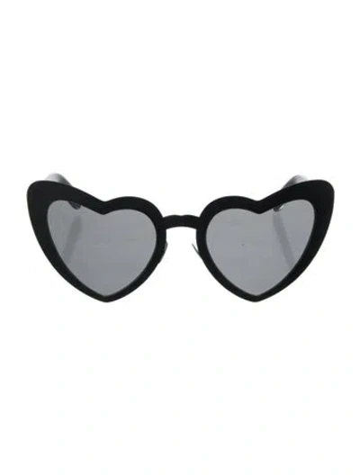 Pre-owned Saint Laurent Heart Tinted Sunglasses In Black