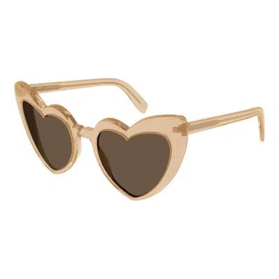 Saint Laurent Heart-shaped Sunglasses In Neutral