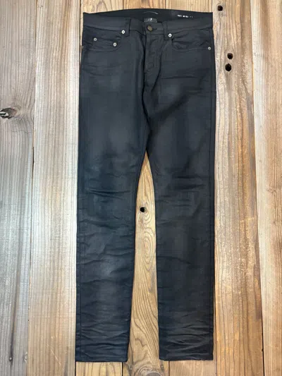 Pre-owned Saint Laurent Hedi Era D01 Waxed Denim In Black