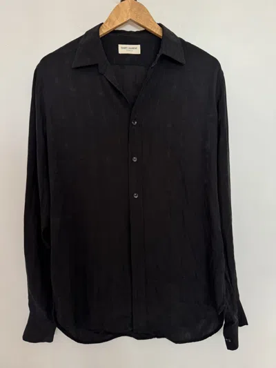 Pre-owned Saint Laurent Hedi Silk Guitar Shirt In Black
