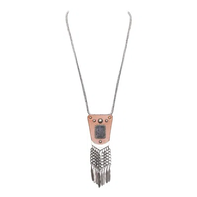 Pre-owned Saint Laurent Hedi Slimane 2015 Runway Psych Rock Bohemian Stone Necklace In Multi