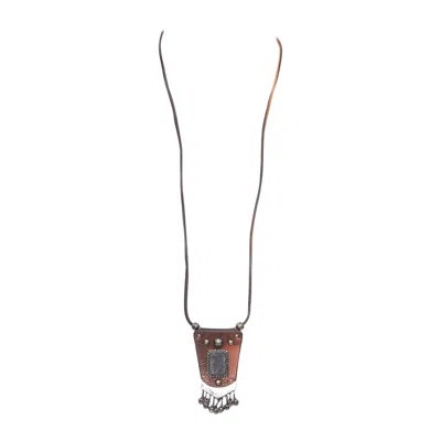 Pre-owned Saint Laurent Hedi Slimane 2015 Runway Psych Rock Bohemian Stone Necklace In Multi
